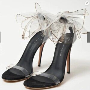 Giuseppe Zanotti  Elegant Women's Heels Black and Clear Size 7.5